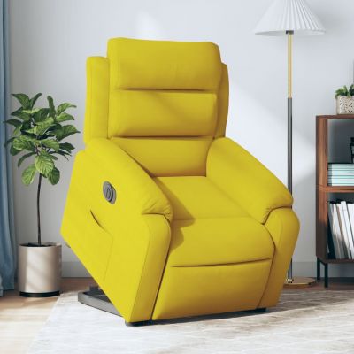 Gossi fotoliu electric rabatabil cu ridicare, galben, catifea