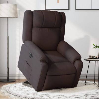 Gossi fotoliu electric rabatabil cu ridicare, maro inchis, textil