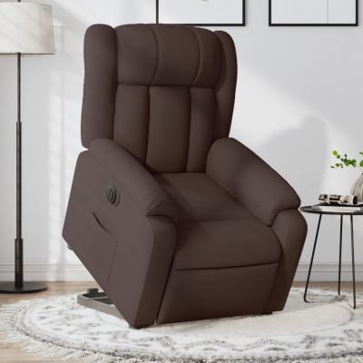 Gossi fotoliu electric rabatabil cu ridicare, maro inchis, textil