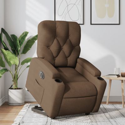 Gossi fotoliu electric rabatabil cu ridicare, maro, textil