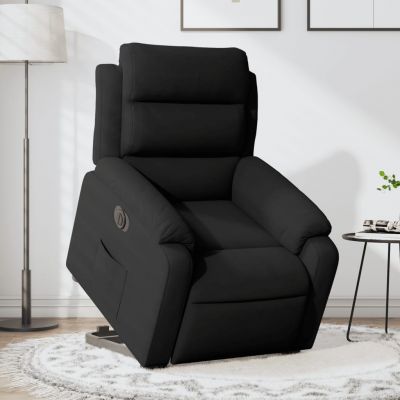 Gossi fotoliu electric rabatabil cu ridicare, negru, catifea