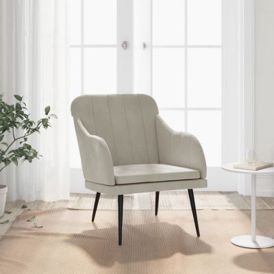 Gossi fotoliu, gri deschis, 63x76x80 cm, catifea