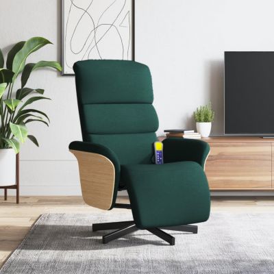 Gossi fotoliu masaj rabatabil cu suport picioare verde inchis textil