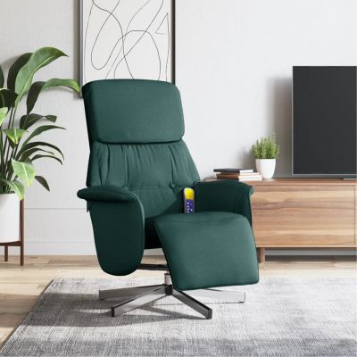 Gossi fotoliu masaj rabatabil cu suport picioare verde inchis textil