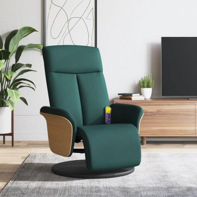Gossi fotoliu masaj rabatabil cu suport picioare verde inchis textil
