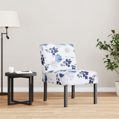 Gossi fotoliu, material textil inflorat cu albastru