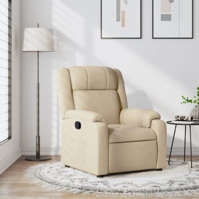 Gossi fotoliu rabatabil, crem, material textil