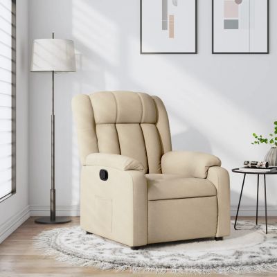 Gossi fotoliu rabatabil, crem, material textil