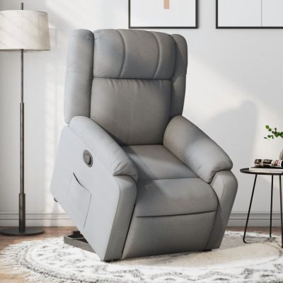 Gossi fotoliu rabatabil cu ridicare, gri deschis, material textil