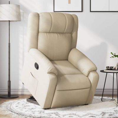 Gossi fotoliu rabatabil cu ridicare pe verticala, crem, textil