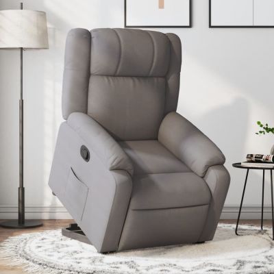 Gossi fotoliu rabatabil cu ridicare pe verticala, gri taupe, textil
