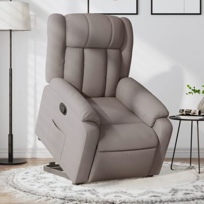 Gossi fotoliu rabatabil cu ridicare pe verticala, gri taupe, textil