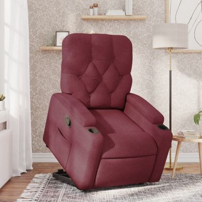 Gossi fotoliu rabatabil cu ridicare, rosu vin, material textil