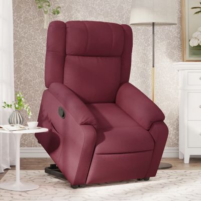 Gossi fotoliu rabatabil cu ridicare, rosu vin, material textil