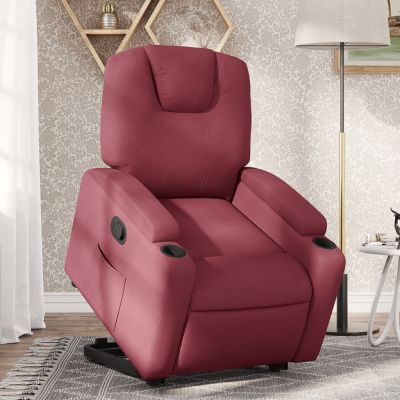 Gossi fotoliu rabatabil cu ridicare, rosu vin, material textil