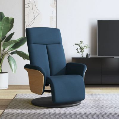 Gossi fotoliu rabatabil cu suport de picioare, albastru, textil