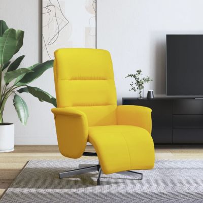 Gossi fotoliu rabatabil cu suport de picioare, galben deschis, textil
