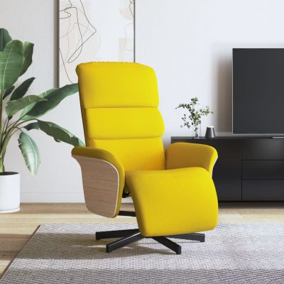 Gossi fotoliu rabatabil cu suport de picioare, galben deschis, textil