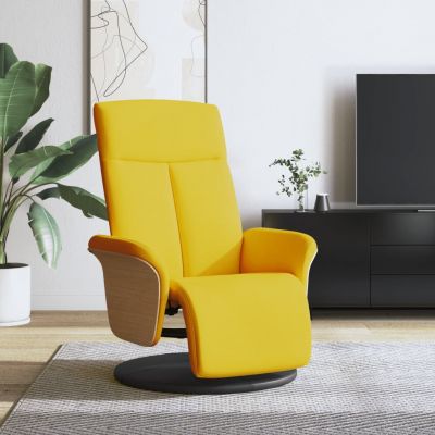 Gossi fotoliu rabatabil cu suport de picioare, galben deschis, textil