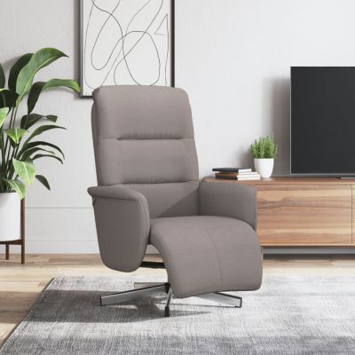 Gossi fotoliu rabatabil cu suport de picioare, gri taupe, textil