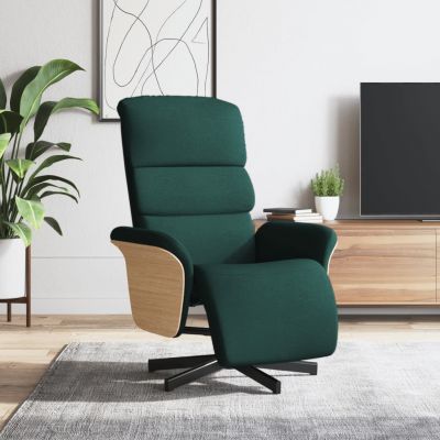 Gossi fotoliu rabatabil cu suport de picioare, verde inchis, textil