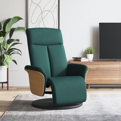 Gossi fotoliu rabatabil cu suport de picioare, verde inchis, textil