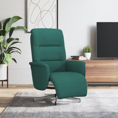 Gossi fotoliu rabatabil cu suport de picioare, verde inchis, textil