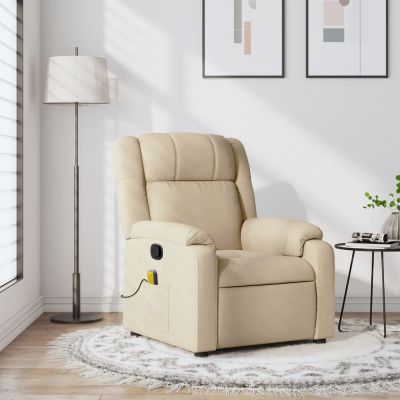 Gossi fotoliu rabatabil de masaj, crem, material textil