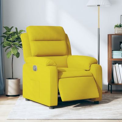 Gossi fotoliu rabatabil electric, galben, catifea