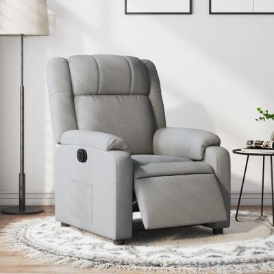Gossi fotoliu rabatabil electric, gri deschis, textil