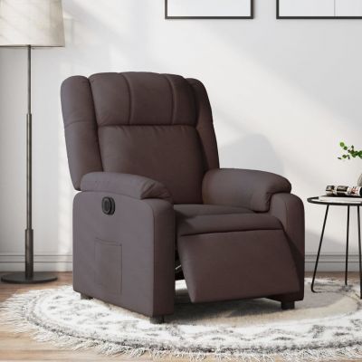 Gossi fotoliu rabatabil electric, maro inchis, material textil
