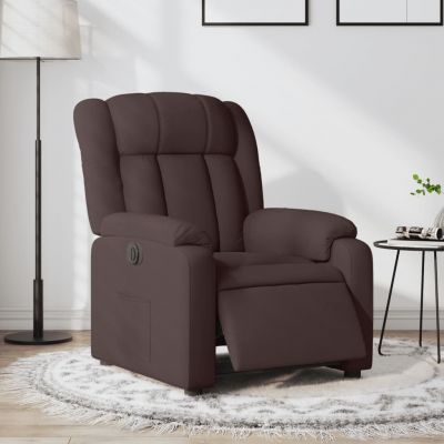 Gossi fotoliu rabatabil electric, maro inchis, material textil