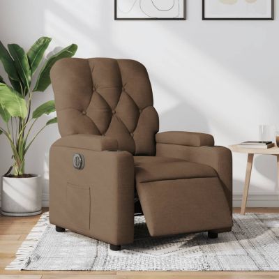 Gossi fotoliu rabatabil electric, maro, material textil