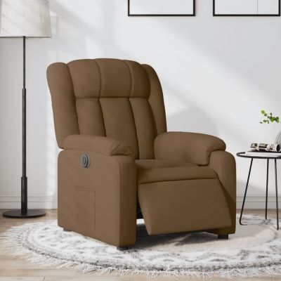 Gossi fotoliu rabatabil electric, maro, material textil