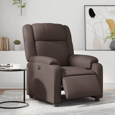 Gossi fotoliu rabatabil electric, maro, piele ecologica