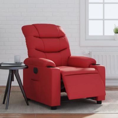 Gossi fotoliu rabatabil electric, rosu, piele ecologica