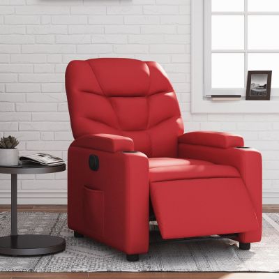 Gossi fotoliu rabatabil electric, rosu, piele ecologica
