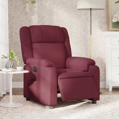 Gossi fotoliu rabatabil electric, rosu vin, material textil