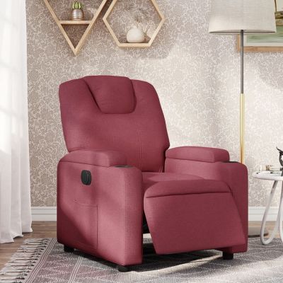 Gossi fotoliu rabatabil electric, rosu vin, material textil