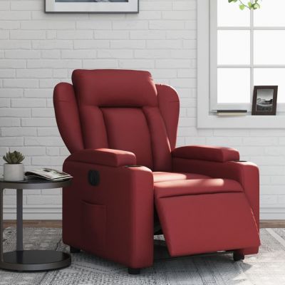 Gossi fotoliu rabatabil electric, rosu vin, piele ecologica