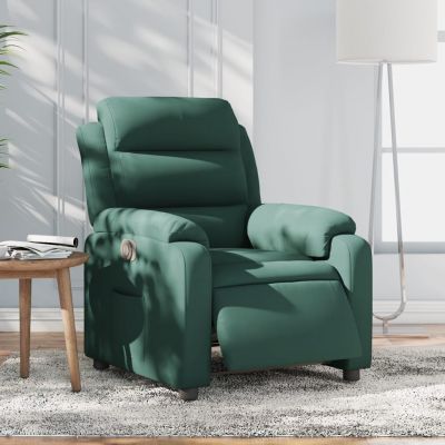 Gossi fotoliu rabatabil electric, verde inchis, catifea