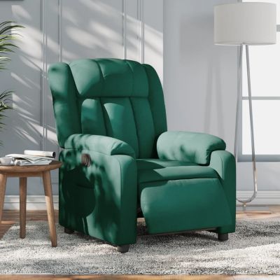 Gossi fotoliu rabatabil electric, verde inchis, material textil