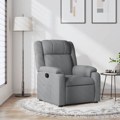 Gossi fotoliu rabatabil, gri deschis, material textil