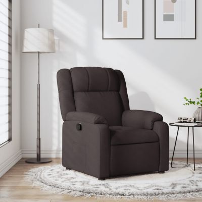 Gossi fotoliu rabatabil, maro inchis, material textil