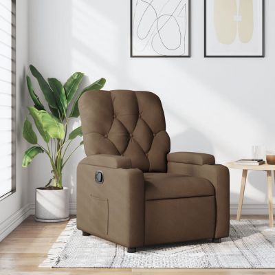 Gossi fotoliu rabatabil, maro, material textil