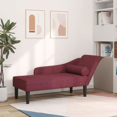 Gossi fotoliu sezlong cu perne, rosu vin, material textil ieftin