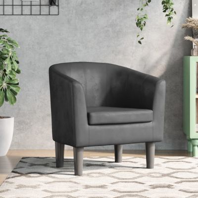 Gossi fotoliu tip cuva, gri, piele ecologica
