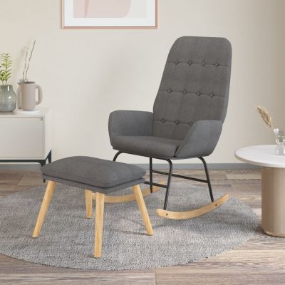 Gossi scaun balansoar cu taburet, gri deschis, textil