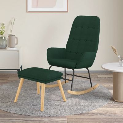 Gossi scaun balansoar cu taburet, verde inchis, textil