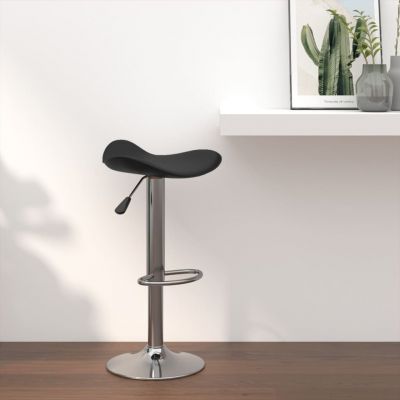Gossi scaun de bar, negru, otel cromat si piele ecologica